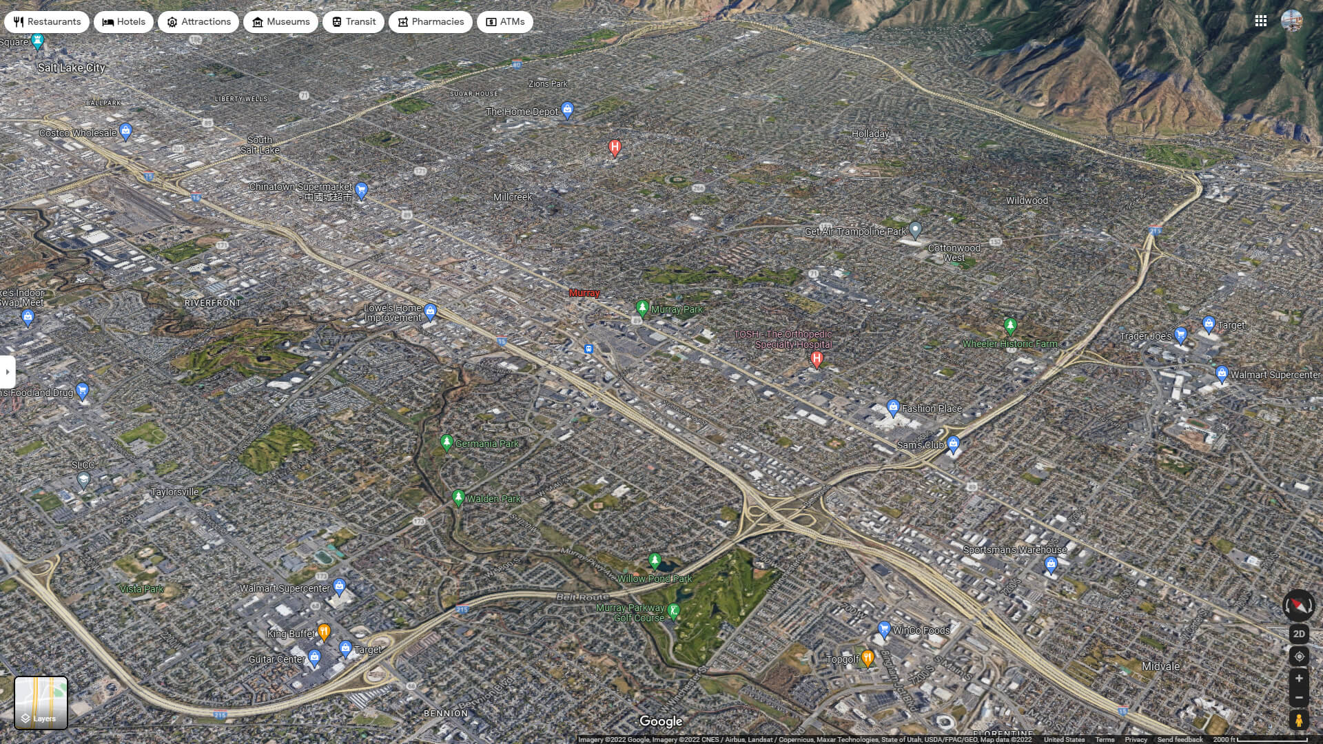 Murray Aerial Map Utah